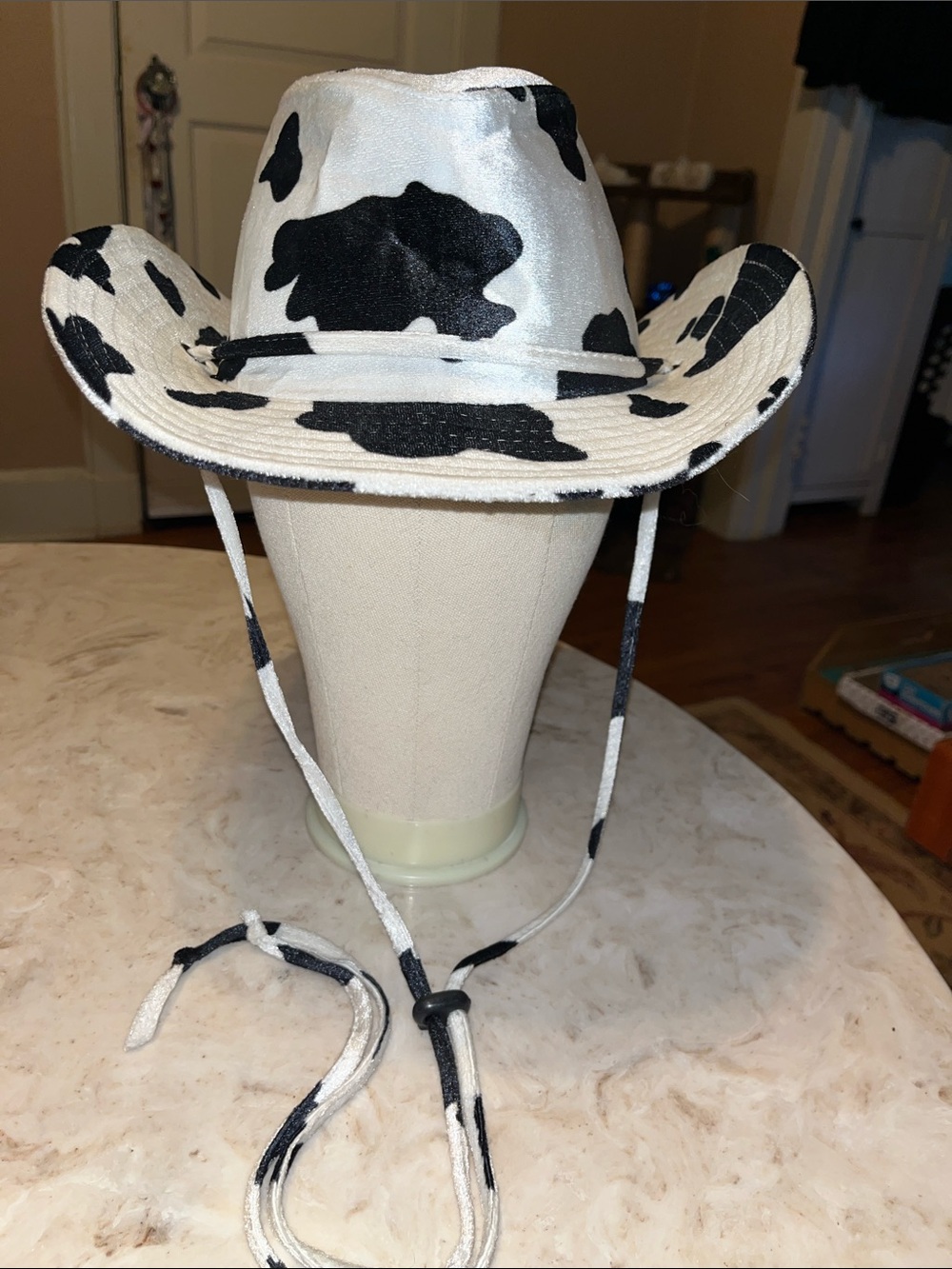 Cow Print Western Cowboy Hat - Black & White